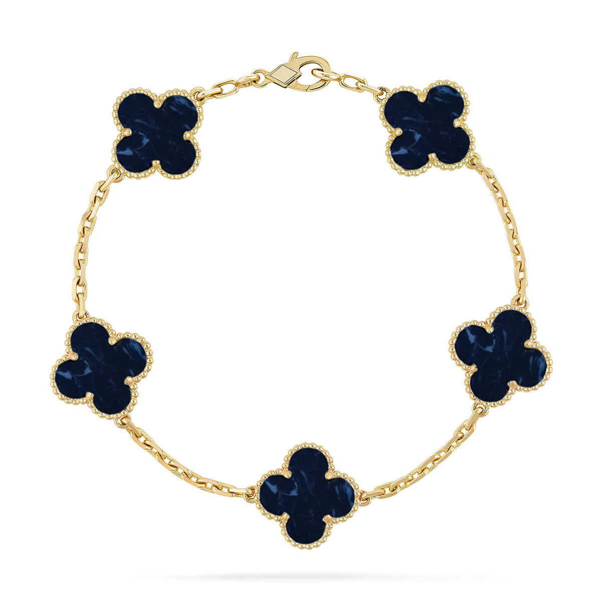 [AM]LUCKY CLOVER 5-MOTIF BRACELET - PIETERSITE COLLECTION