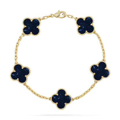 [AM]LUCKY CLOVER 5-MOTIF BRACELET - PIETERSITE COLLECTION