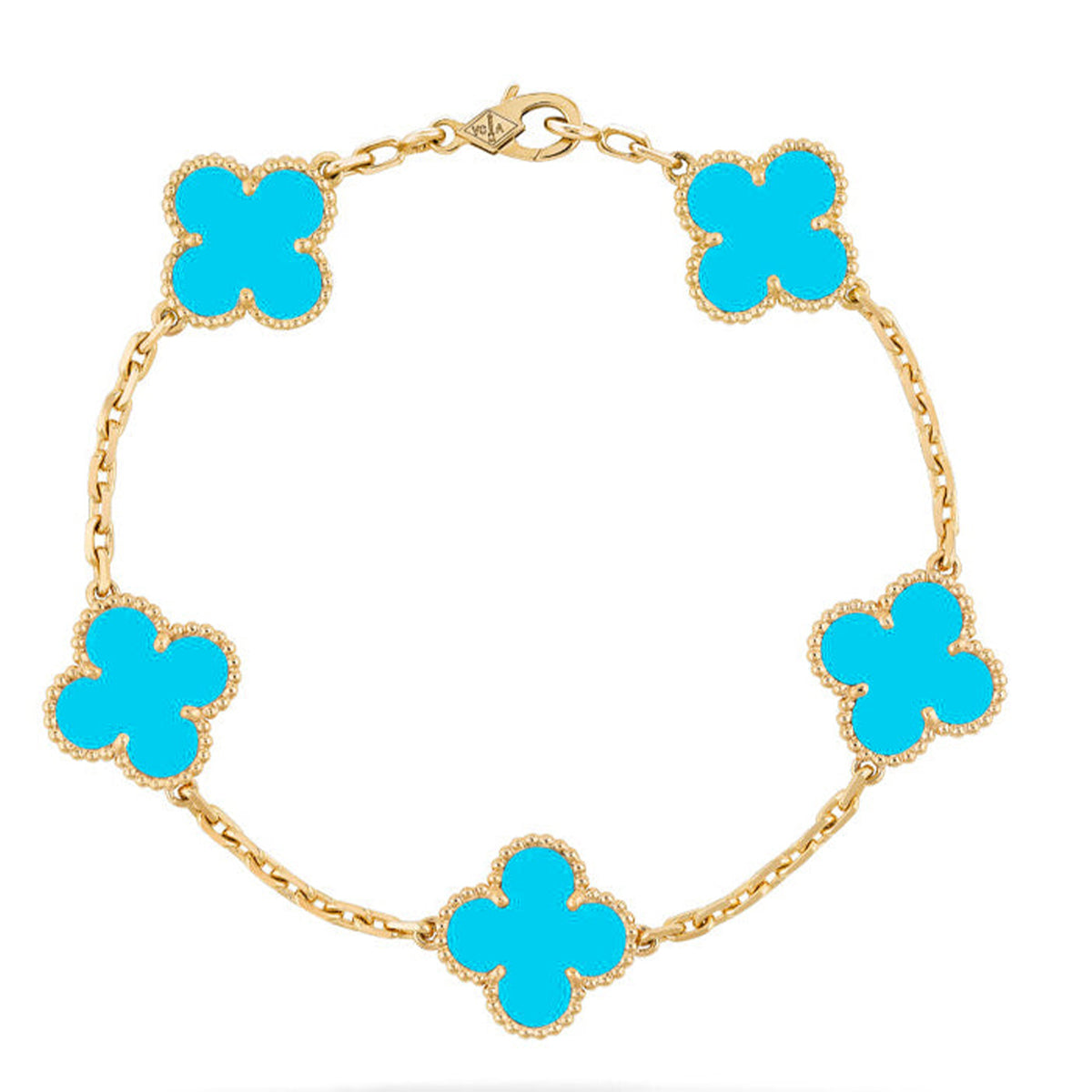 [AM]LUCKY CLOVER 5-MOTIF BRACELET - TURQUOISE COLLECTION