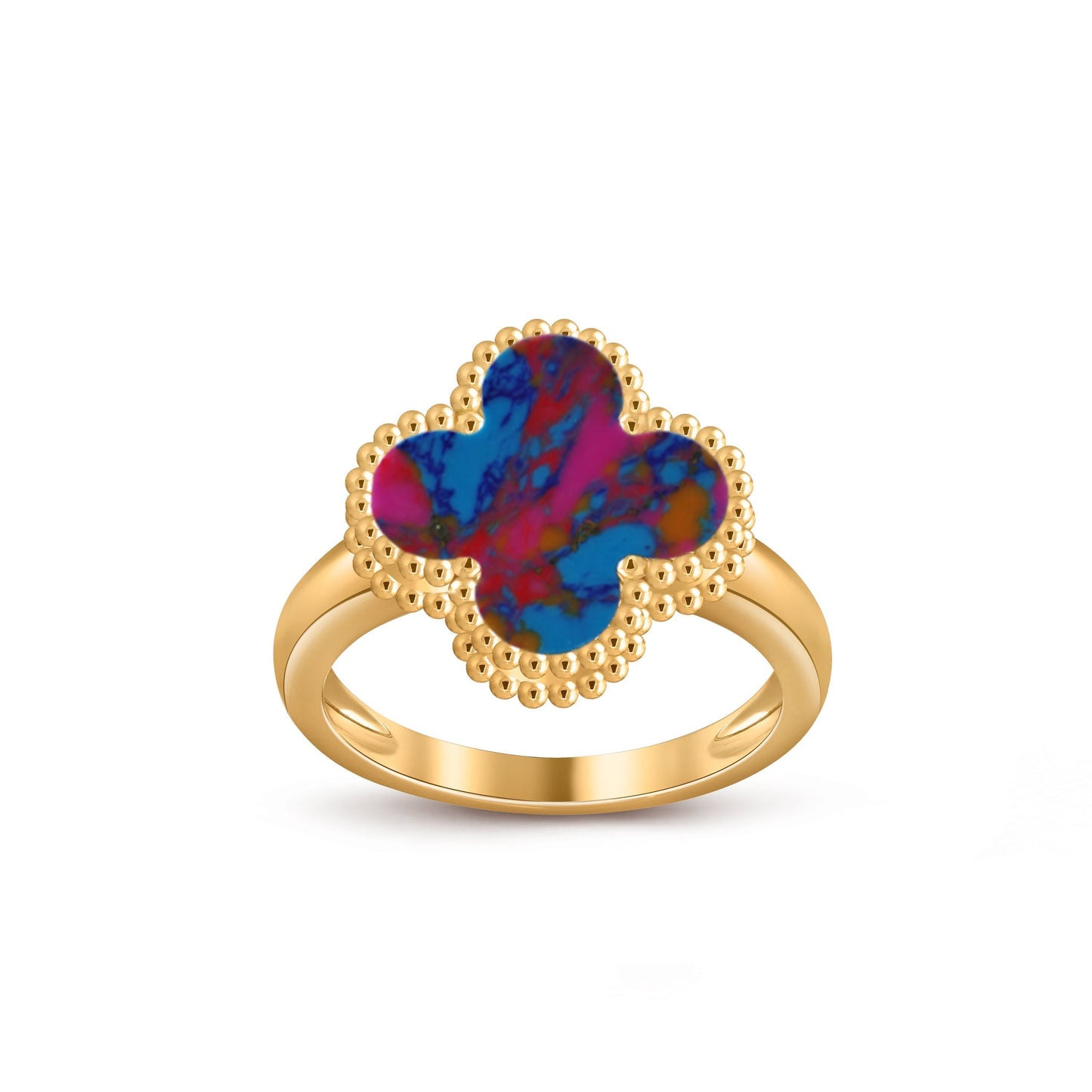 [AM]LUCKY CLOVER VINTAGE GOLD RING COLLECTION