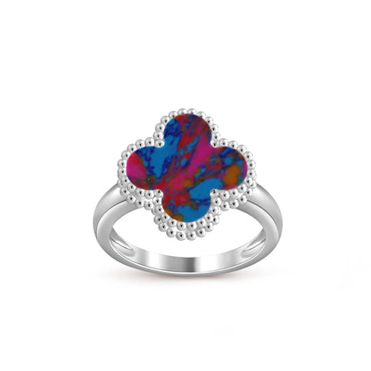 [AM]LUCKY CLOVER VINTAGE WHITE GOLD RING COLLECTION
