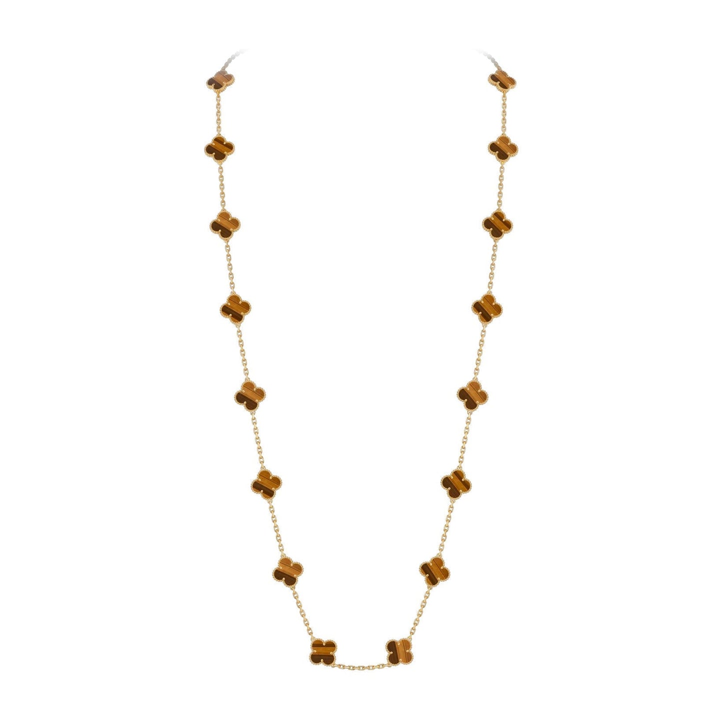 [AM]CLASSIC 20-MOTIF LUCKY CLOVER LONG NECKLACE GOLD COLLECTION