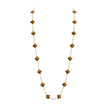 [AM]CLASSIC 20-MOTIF LUCKY CLOVER LONG NECKLACE GOLD COLLECTION
