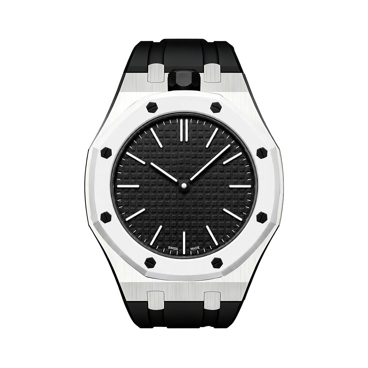 [AM]OAK POP BLACK STEEL SILICONE STRAP