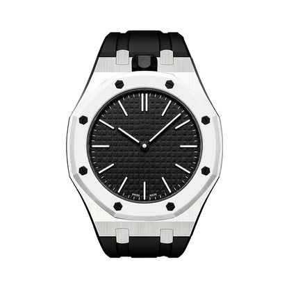 [AM]OAK POP BLACK STEEL SILICONE STRAP