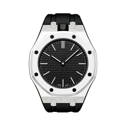 [AM]OAK POP BLACK STEEL SILICONE STRAP