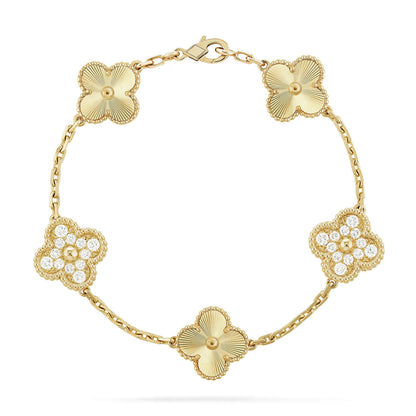[AM]LUCKY CLOVER 5-MOTIF BRACELET - LASER COLLECTION