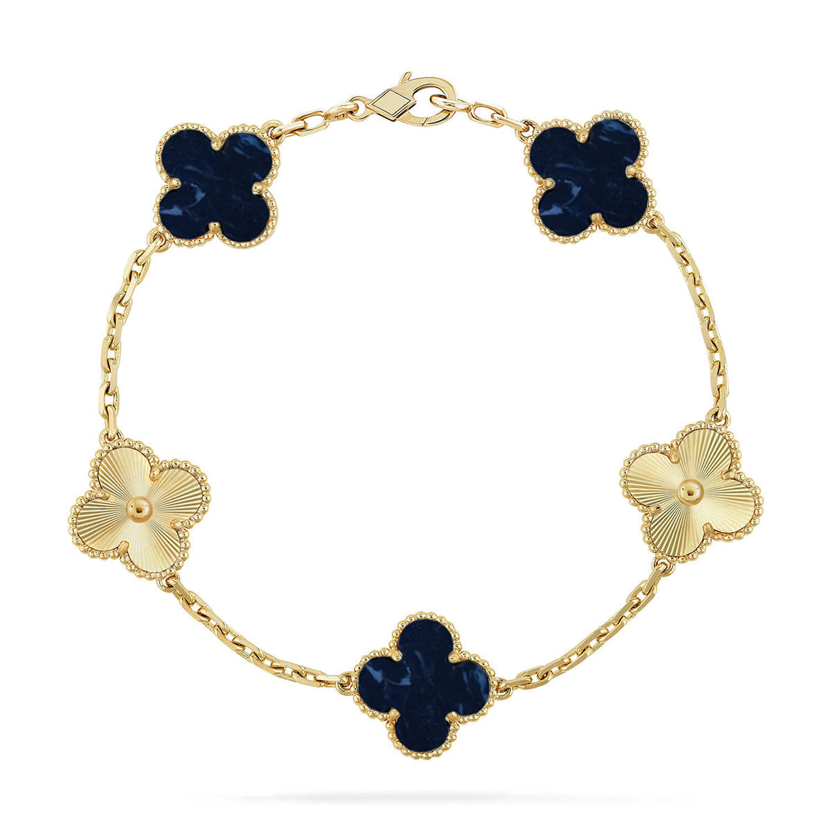 [AM]LUCKY CLOVER 5-MOTIF BRACELET - PIETERSITE COLLECTION