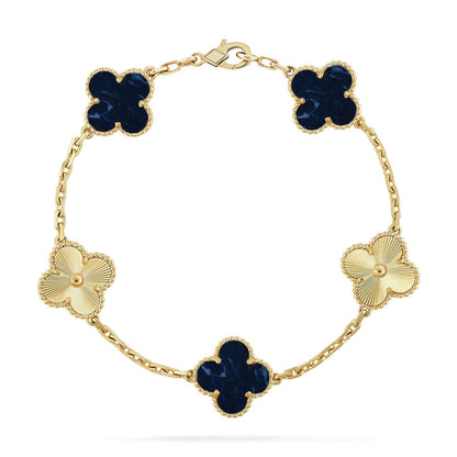 [AM]LUCKY CLOVER 5-MOTIF BRACELET - PIETERSITE COLLECTION