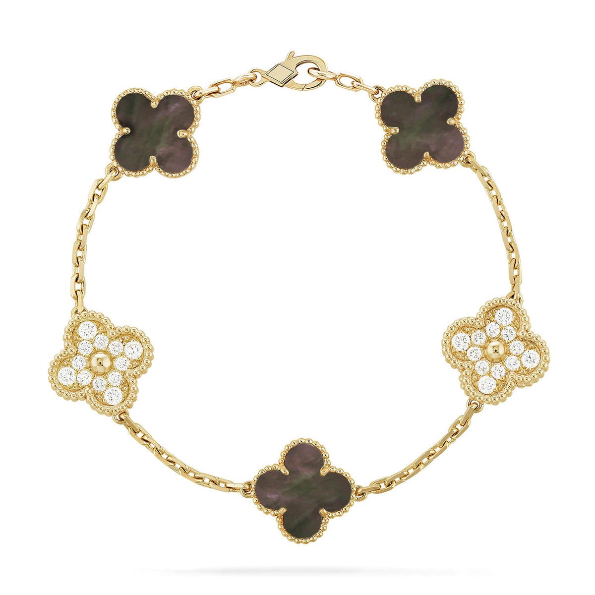 [AM]LUCKY CLOVER 5-MOTIF BRACELET - GREY MOTHER-OF-PEARL COLLECTION