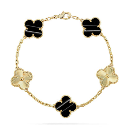 [AM]LUCKY CLOVER 5-MOTIF BRACELET - PULSE STONE COLLECTION