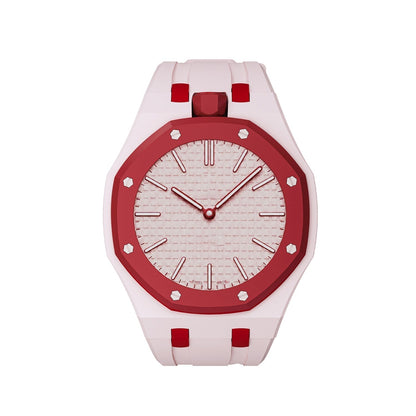 [AM]OAK POP EXCLUSIVE PINK AND RED SILICONE STRAP