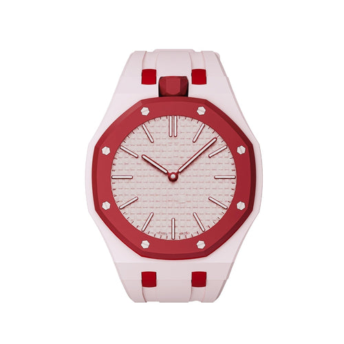 [AM]OAK POP EXCLUSIVE PINK AND RED SILICONE STRAP