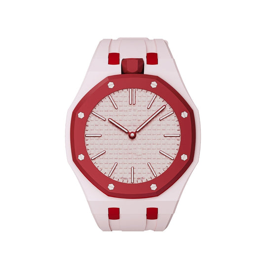 [AM]OAK POP EXCLUSIVE PINK AND RED SILICONE STRAP