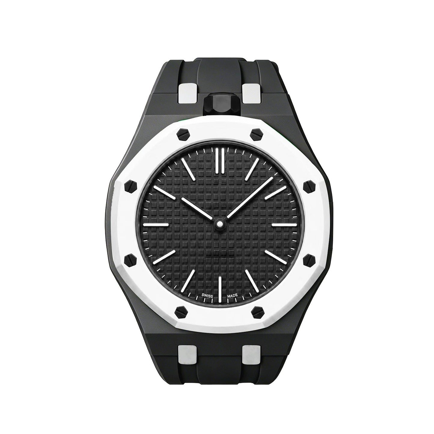 [AM]OAK POP EXCLUSIVE BLACK AND WHITE SILICONE STRAP