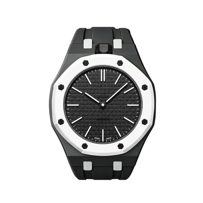 [AM]OAK POP EXCLUSIVE BLACK AND WHITE SILICONE STRAP