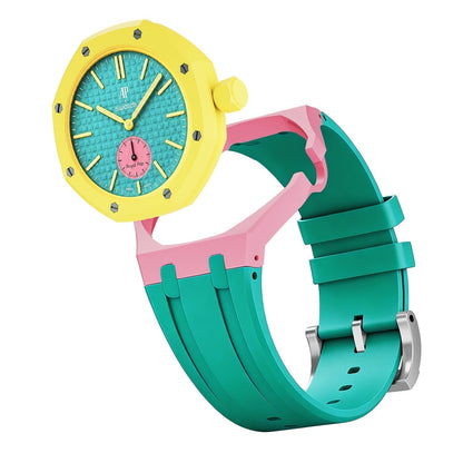 [AM]OAK POP EXCLUSIVE PINK AND GREEN SILICONE STRAP