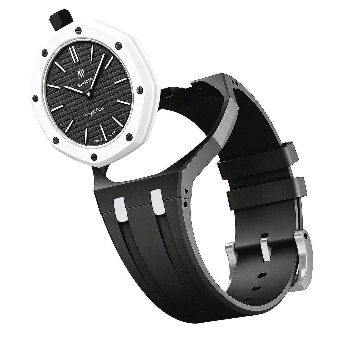 [AM]OAK POP EXCLUSIVE BLACK AND WHITE SILICONE STRAP