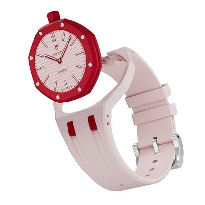 [AM]OAK POP EXCLUSIVE PINK AND RED SILICONE STRAP