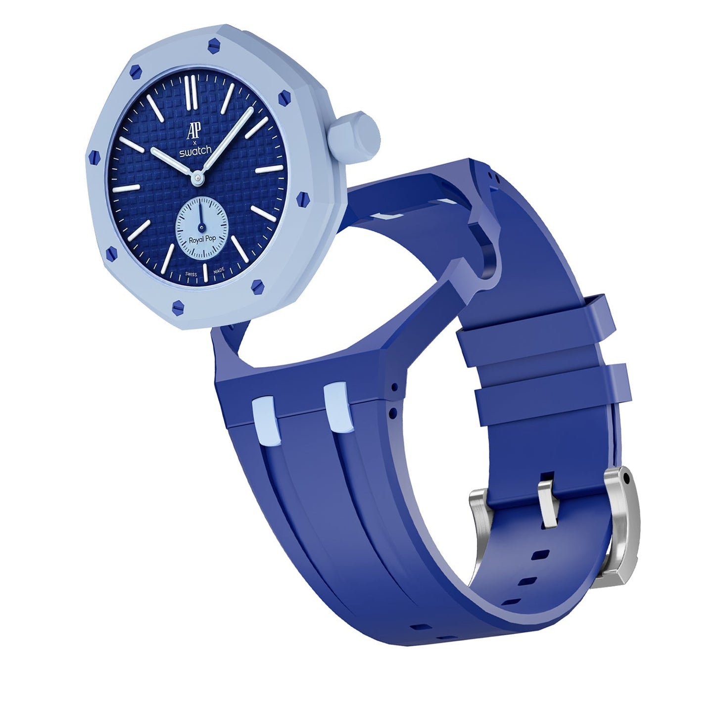 [AM]OAK POP EXCLUSIVE DARK BLUE AND LIGHT BLUE SILICONE STRAP