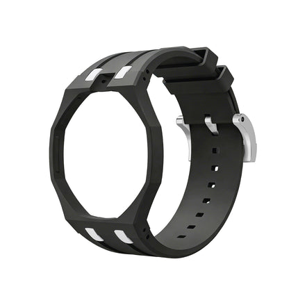 [AM]OAK POP EXCLUSIVE BLACK AND WHITE SILICONE STRAP