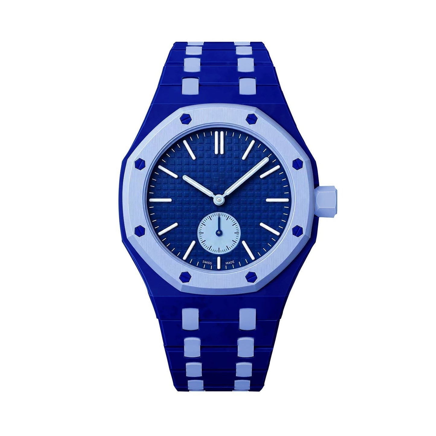 [AM]OAK POP EXCLUSIVE DARK BLUE AND LIGHT BLUE BIOCERAMIC STRAP