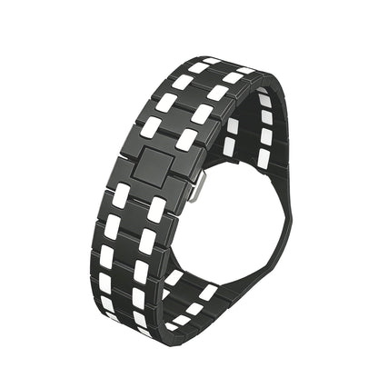 [AM]OAK POP EXCLUSIVE BLACK AND WHITE BIOCERAMIC STRAP