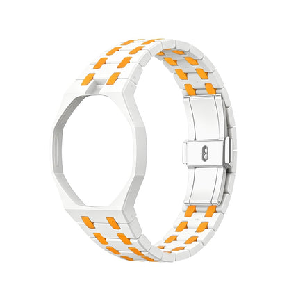 [AM]OAK POP EXCLUSIVE WHITE AND ORANGE BIOCERAMIC STRAP