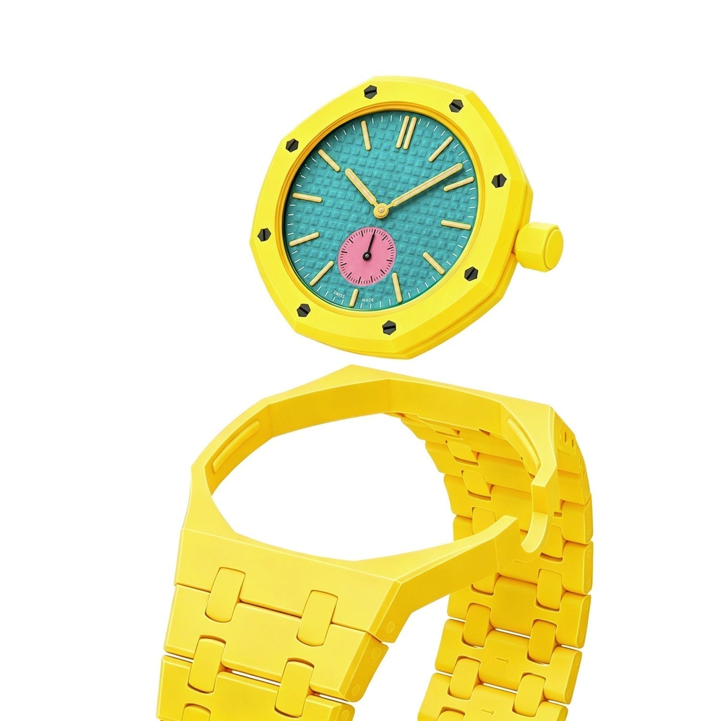 [AM]OAK POP EXCLUSIVE YELLOW BIOCERAMIC STRAP