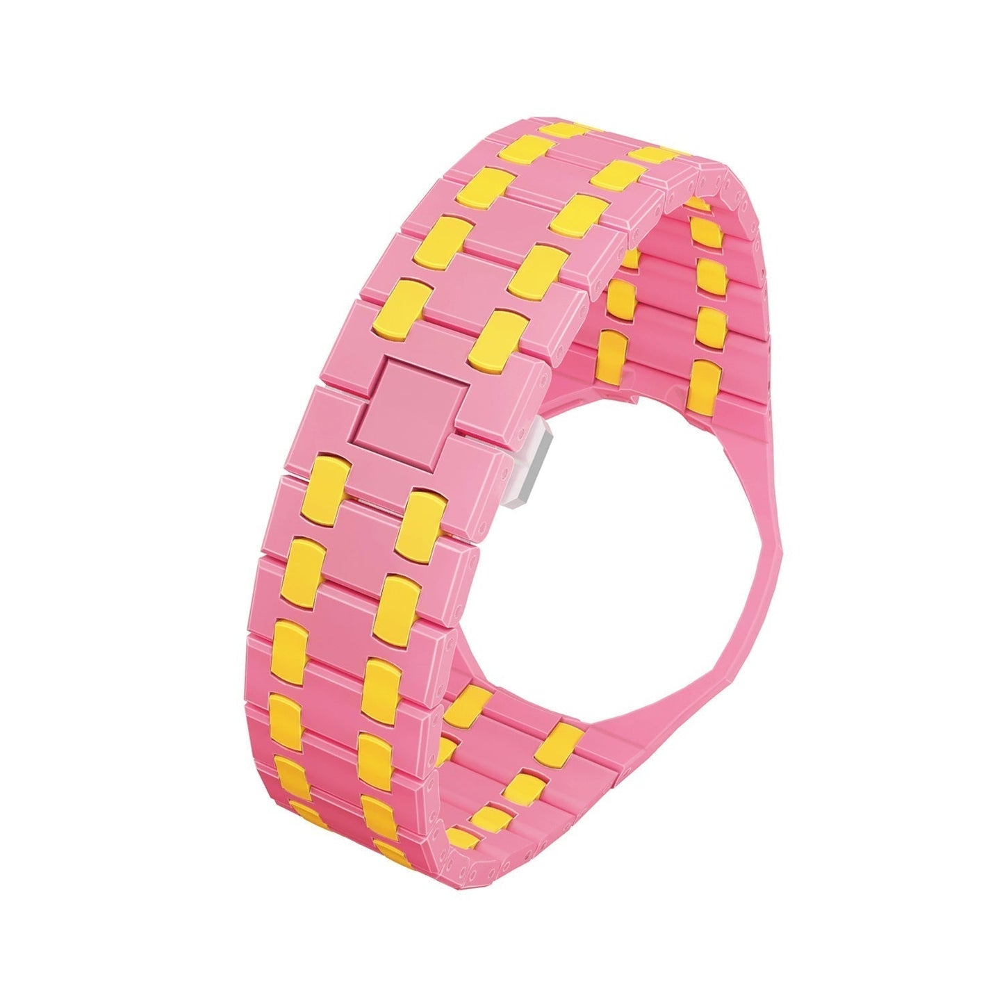 [AM]OAK POP EXCLUSIVE PINK AND YELLOW BIOCERAMIC STRAP