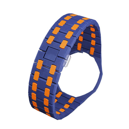 [AM]OAK POP EXCLUSIVE DARK BLUE AND ORANGE BIOCERAMIC STRAP