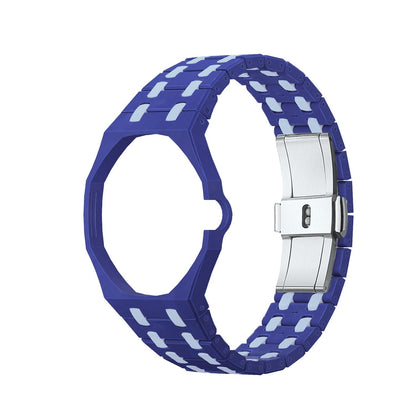 [AM]OAK POP EXCLUSIVE DARK BLUE AND LIGHT BLUE BIOCERAMIC STRAP