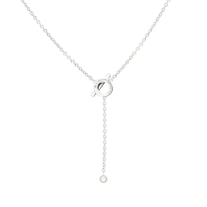 [AM]FINESSE SILVER DIAMOND NECKLACE