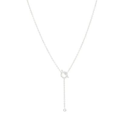 [AM]FINESSE SILVER DIAMOND NECKLACE