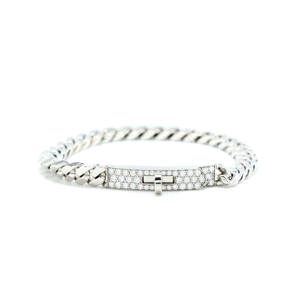 [AM]KELLY CHAIN SILVER DIAMOND BRACELET