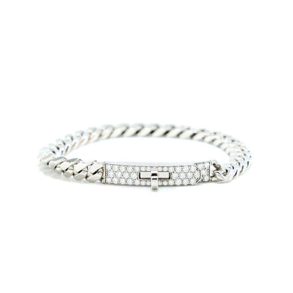[AM]KELLY CHAIN SILVER DIAMOND BRACELET