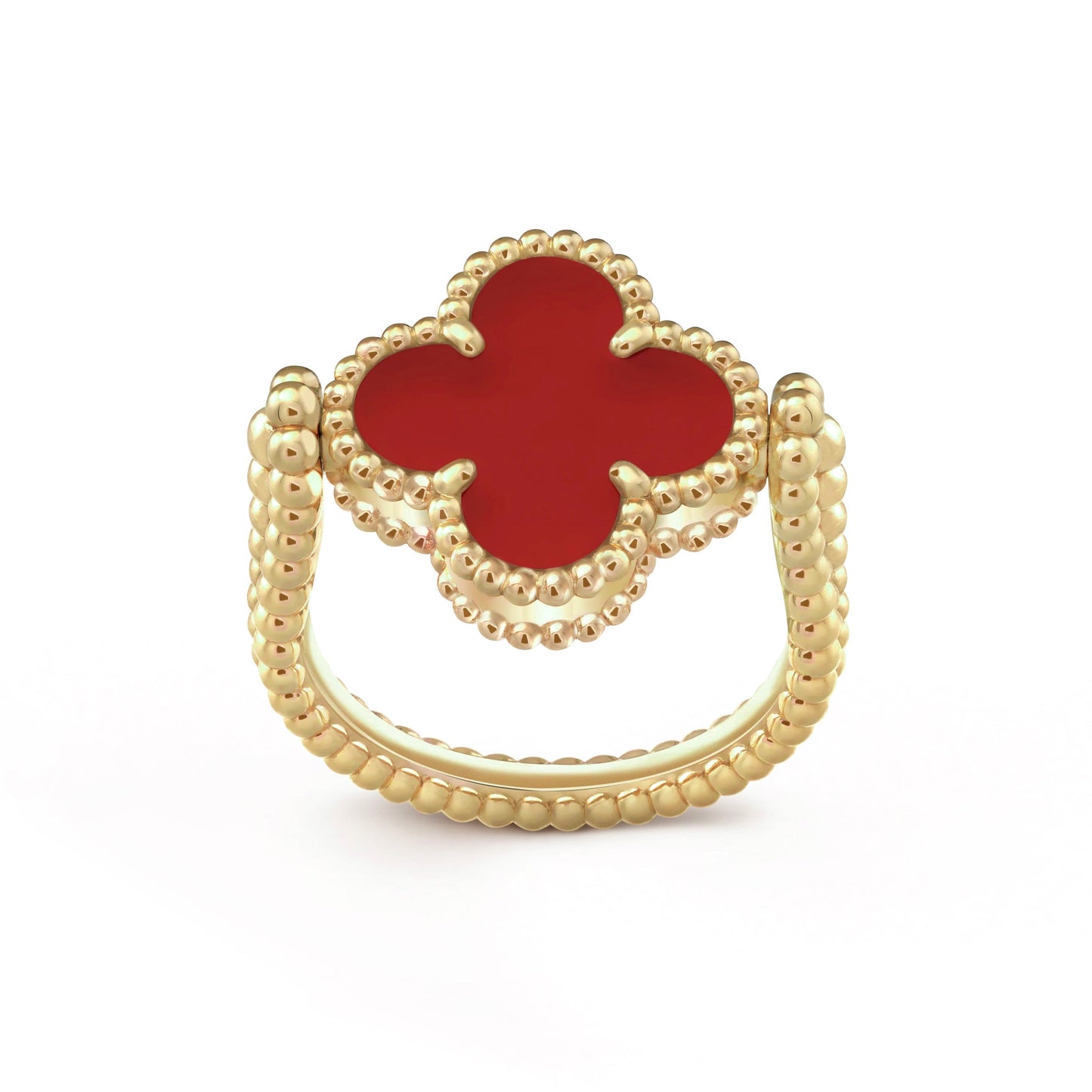 [AM]LUCKY CLOVER GOLD REVERSIBLE RING