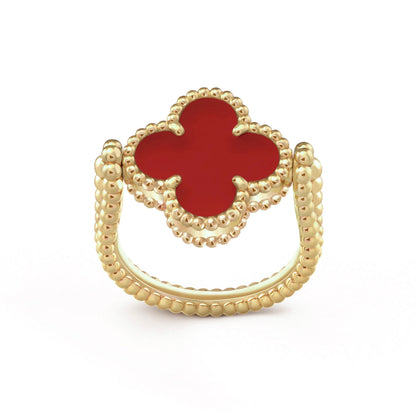 [AM]LUCKY CLOVER GOLD REVERSIBLE RING
