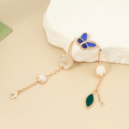 [AM]SPRING ENCHANTMENT BUTTERFLY & FLORAL CHARM BRACELET
