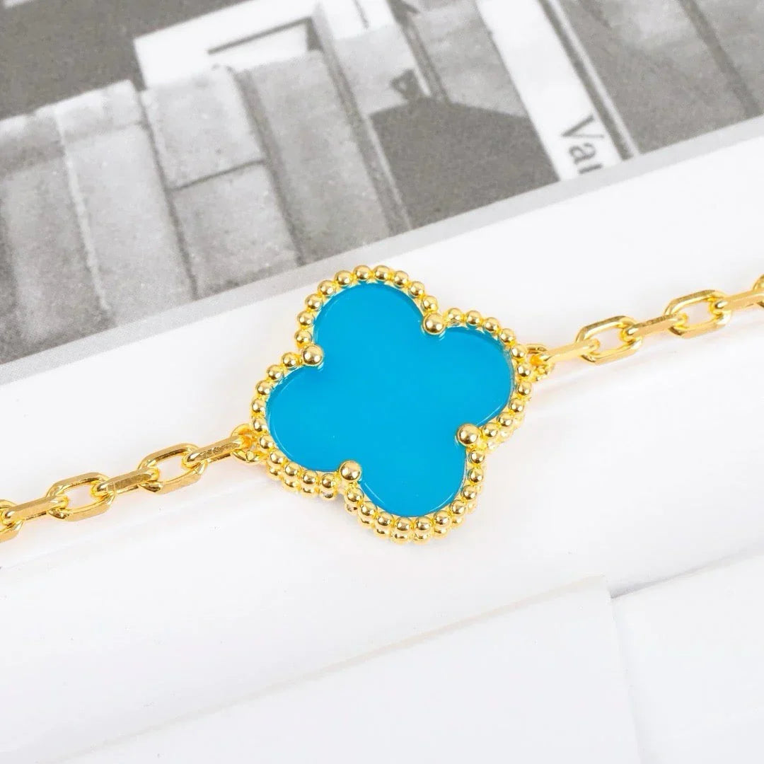 [AM]LUCKY CLOVER 5-MOTIF BRACELET - TURQUOISE COLLECTION