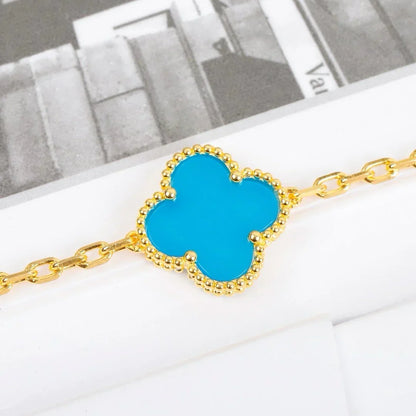 [AM]LUCKY CLOVER 5-MOTIF BRACELET - TURQUOISE COLLECTION