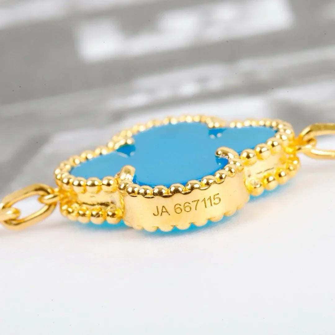 [AM]LUCKY CLOVER 5-MOTIF BRACELET - TURQUOISE COLLECTION