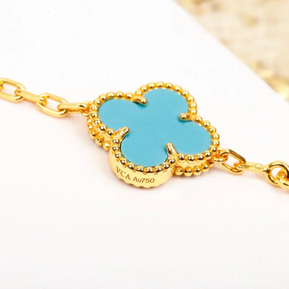 [AM]LUCKY CLOVER 5-MOTIF BRACELET - TURQUOISE COLLECTION