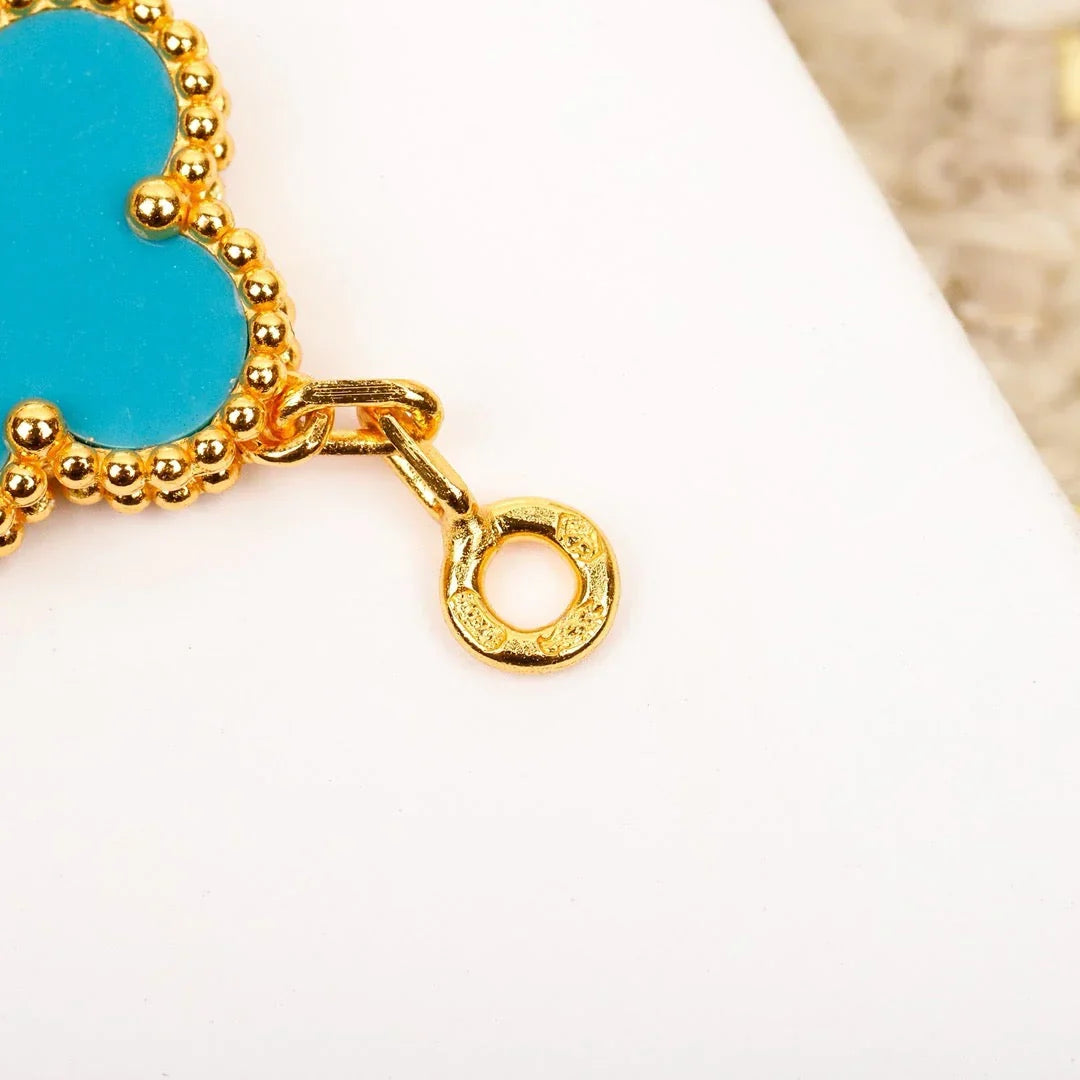 [AM]LUCKY CLOVER 5-MOTIF BRACELET - TURQUOISE COLLECTION