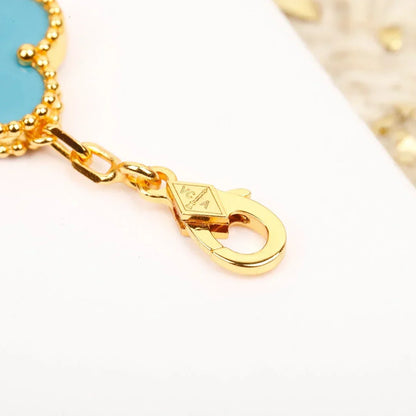 [AM]LUCKY CLOVER 5-MOTIF BRACELET - TURQUOISE COLLECTION
