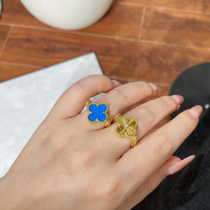 [AM]LUCKY CLOVER GOLD REVERSIBLE RING