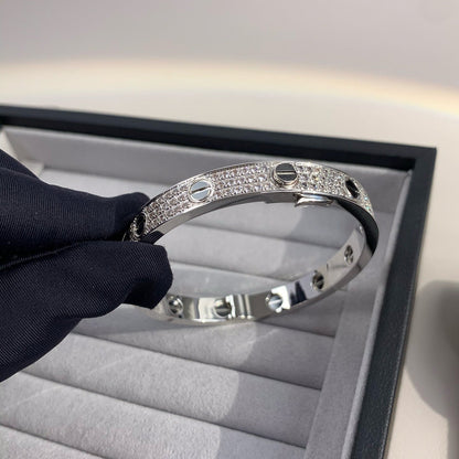 [AM]CLASSIC 6.1MM LOVE BANGLE - DIAMOND PAVÉ & BLACK CERAMIC