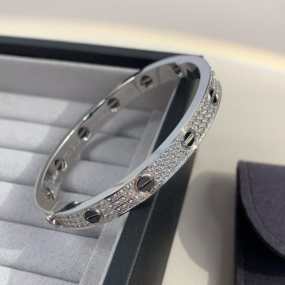 [AM]CLASSIC 6.1MM LOVE BANGLE - DIAMOND PAVÉ & BLACK CERAMIC
