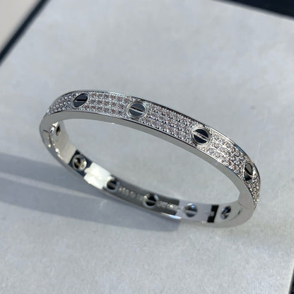 [AM]CLASSIC 6.1MM LOVE BANGLE - DIAMOND PAVÉ & BLACK CERAMIC