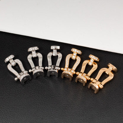 [AM]FORCE LARGE HORSESHOE FULL DIAMOND BRACELET - WHITE GOLD